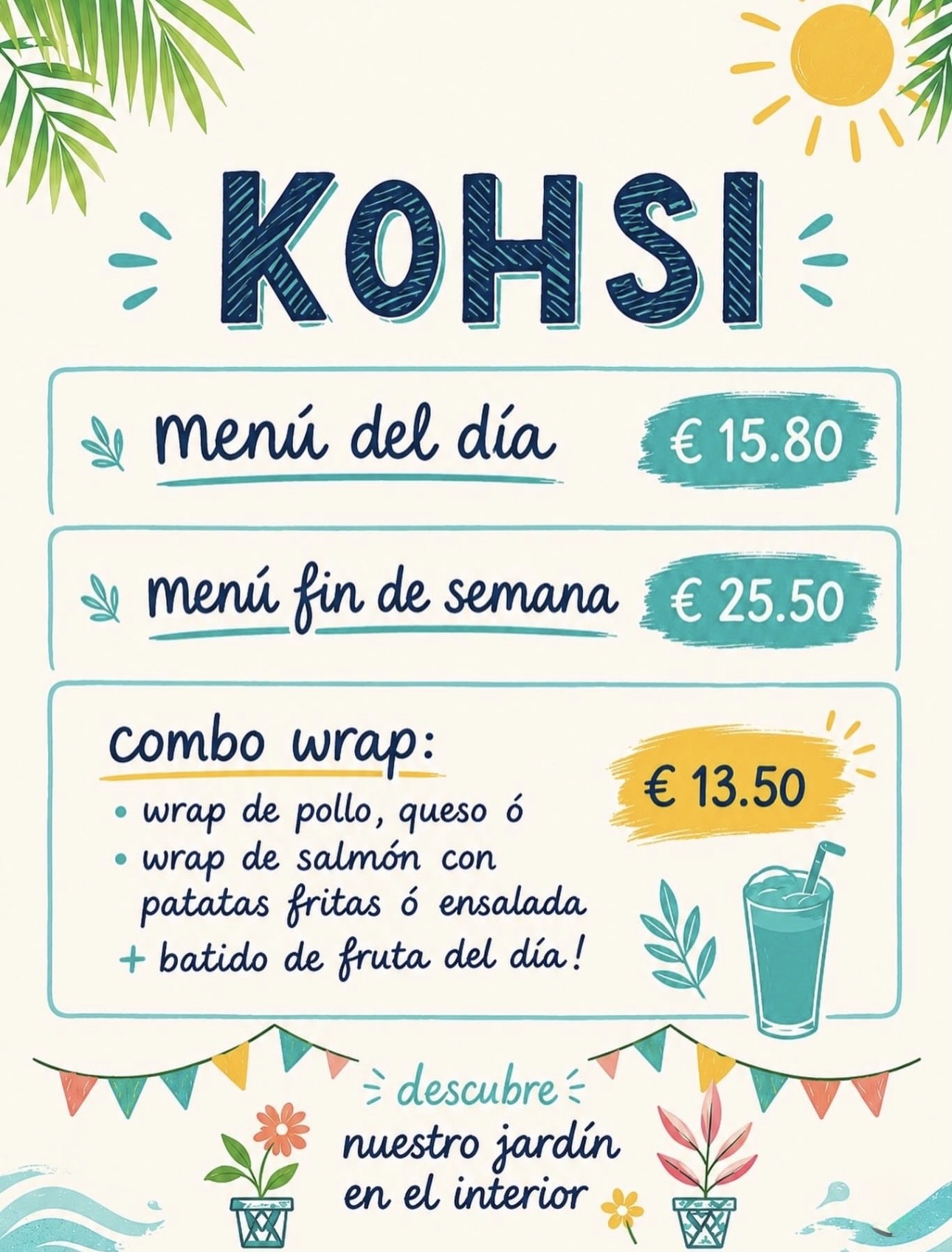 Precios de los menús de Kohsi Garden Café